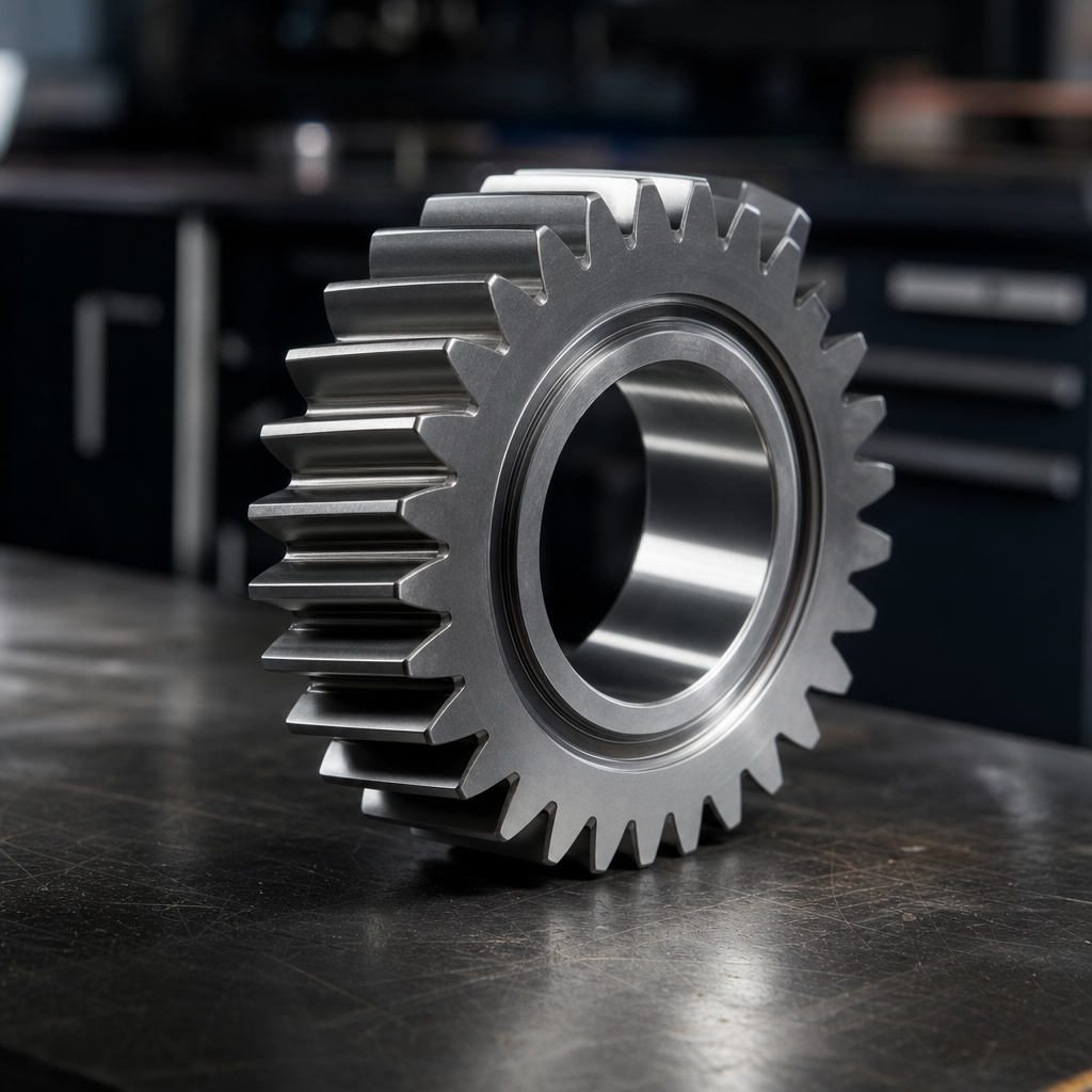 Abstract editorial visual evoking an industrial production environment and machine data on a deep steel-and-navy palette