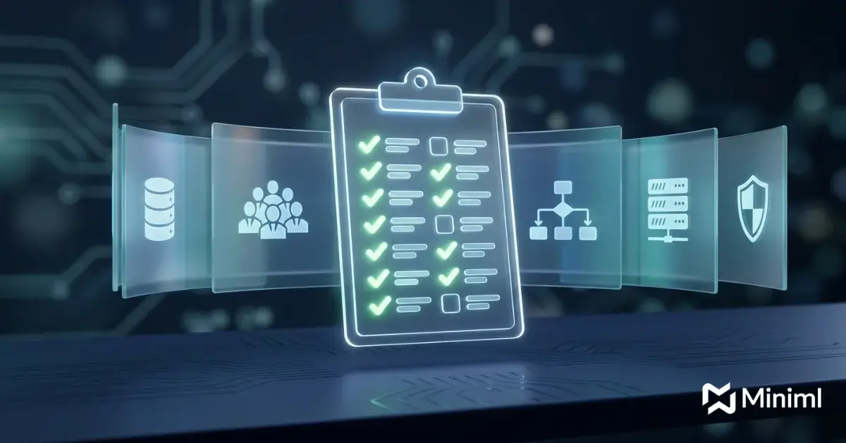 AI readiness checklist covering data, people, process, technology and governance