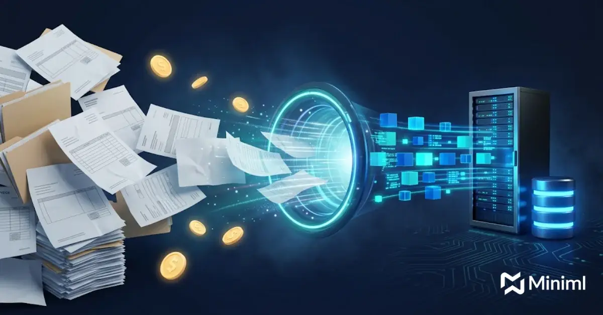 Automated document processing line sorting invoices, claims and contracts